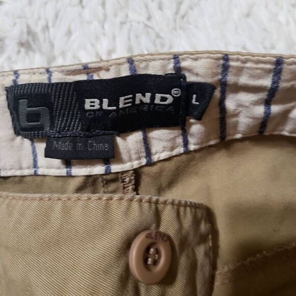 Blend men's beige cargo short with drawstring on hem 34x19/ L - Picture 7 of 8